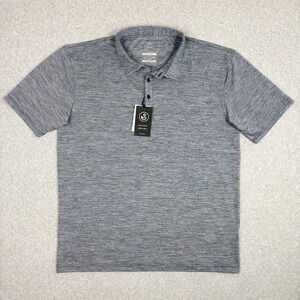 Swannies Parker Polo Golf Shirt Mens XL Heather Navy Performance Stretch NEW